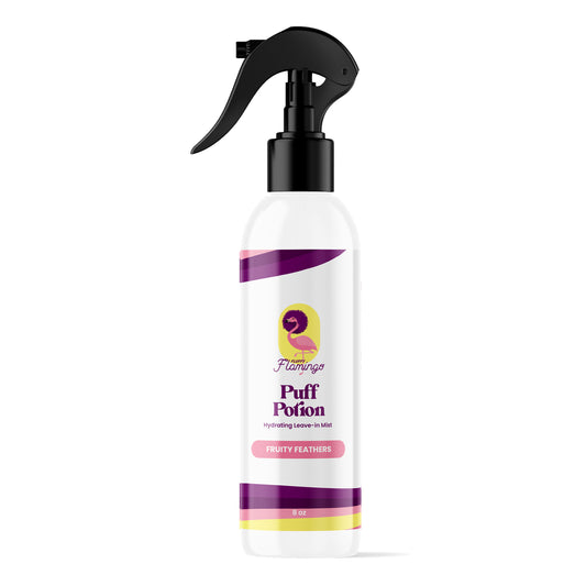 Fluffy Flamingo- Puff Potion - Hydrating Leave-in Mist- 8 0z- "Fruity Feathers"